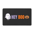 Hey Boo Halloween Doormat — Cute Ghost & Pumpkin Polyester Welcome Mat